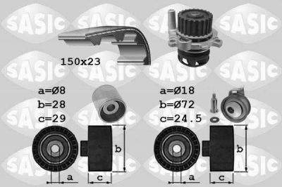 Sasic 3906062 водяной насос + комплект зубчатого ремня на VW GOLF IV (1J1)