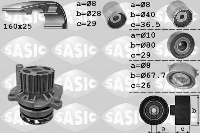 Sasic 3906069 водяной насос + комплект зубчатого ремня на AUDI Q5 (8R)