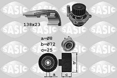 Sasic 3906070 водяной насос + комплект зубчатого ремня на SKODA OCTAVIA (1Z3)