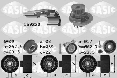 Sasic 3906074 водяной насос + комплект зубчатого ремня на OPEL VECTRA B (36_)