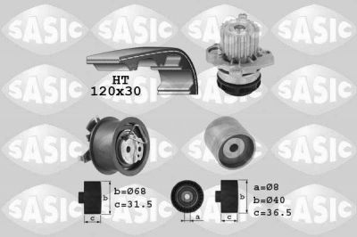 Sasic 3906080 водяной насос + комплект зубчатого ремня на SKODA SUPERB (3U4)