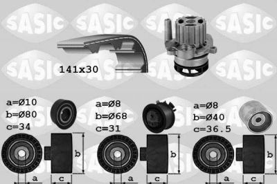 Sasic 3906084 водяной насос + комплект зубчатого ремня на AUDI A3 (8P1)