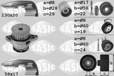 Sasic 3906085 водяной насос + комплект зубчатого ремня на VW GOLF IV (1J1)