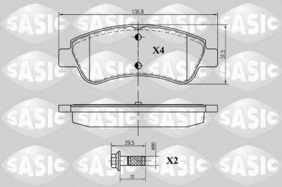Sasic 6210012 комплект тормозных колодок, дисковый тормоз на PEUGEOT 301