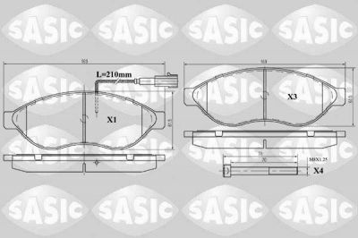 Sasic 6210021 комплект тормозных колодок, дисковый тормоз на FIAT DUCATO c бортовой платформой/ходовая часть (250, 290)