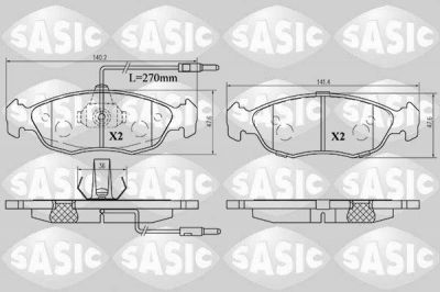 Sasic 6210031 комплект тормозных колодок, дисковый тормоз на PEUGEOT 306 кабрио (7D, N3, N5)