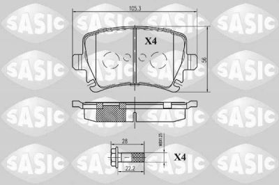 Sasic 6216003 комплект тормозных колодок, дисковый тормоз на AUDI A3 (8P1)