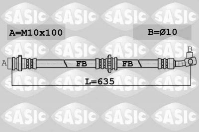 Sasic 6606153 тормозной шланг на NISSAN QASHQAI / QASHQAI +2 (J10, JJ10)