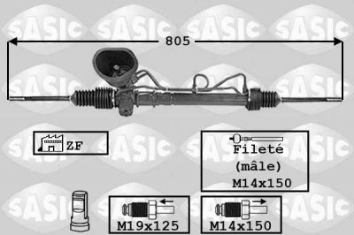 Sasic 7006117 рулевой механизм на RENAULT CLIO I (B/C57_, 5/357_)