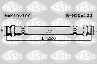 Sasic SBH0166 тормозной шланг на PEUGEOT 306 (7B, N3, N5)