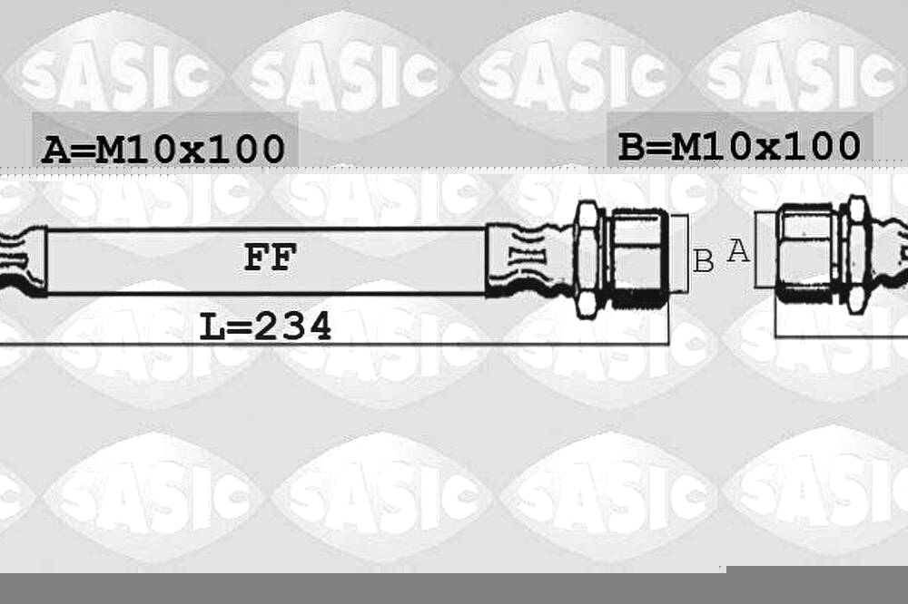 Sasic SBH6366 тормозной шланг на OPEL VECTRA B (36_)