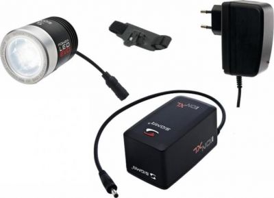 Комплект фар SIGMA POWER LED EWO PRO K-SET передний 1диод , аккумулятор, IION XL, адаптер , крепление на шлем