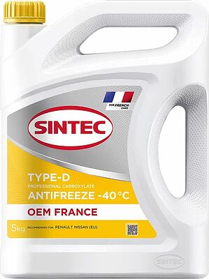 Sintec 6145014 Антифриз Sintec Antifreeze OEM France Type-D yellow -40 5кг