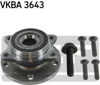 SKF VKBA3643 Ступица колеса переднего в сборе AUDI A3/GOLF V/CADDY/PASSAT B6/TIGUAN/OCTAVIA 03 (1T0498621)