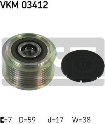 SKF VKM 03412 механизм свободного хода генератора на FORD TRANSIT c бортовой платформой/ходовая часть