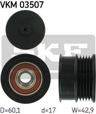SKF VKM 03507 механизм свободного хода генератора на OPEL ZAFIRA B (A05)