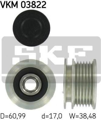 SKF VKM 03822 механизм свободного хода генератора на MERCEDES-BENZ SPRINTER 2-t автобус (901, 902)