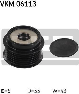 SKF VKM 06113 механизм свободного хода генератора на TOYOTA AURIS (NRE15_, ZZE15_, ADE15_, ZRE15_, NDE15_)