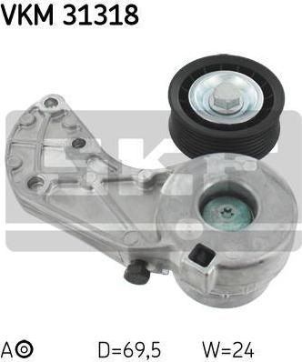 SKF VKM 31318 натяжной ролик, поликлиновой ремень на VW TOUAREG (7P5)