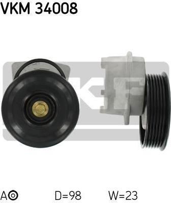 SKF VKM 34008 натяжной ролик, поликлиновой ремень на FORD FIESTA IV (JA_, JB_)