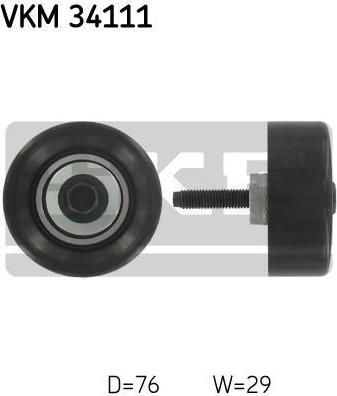 SKF VKM 34111 Ролик обводной приводного ремня FORD Focus II/C-Max/Mondeo IV mot.1.8TDCI (1149503)