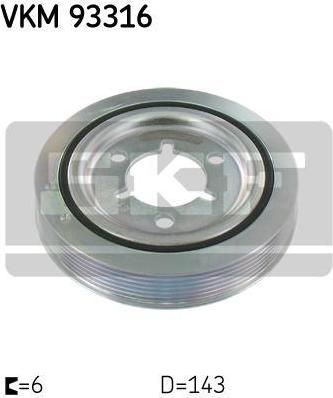 SKF VKM 93316 Шкив коленвала CITROEN C2-C4/PEUGEOT 1007/206/307/207/PARTNER 1.1-1.6