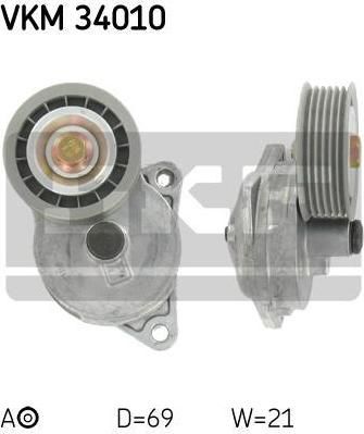 SKF VKM34010 Натяжитель ремня приводного FORD MONDEO/FOCUS 1.6-2.0 -04/MAZDA TRIBUTE (1073096)