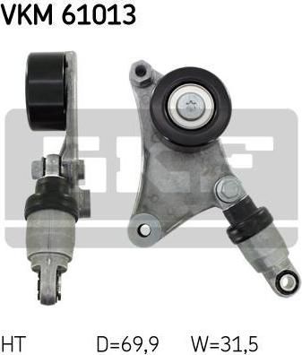 SKF VKM61013 Натяжитель приводного ремня 05-06 TOYOTA Rav4 III 2,0 (1AZFE) VVT-i 05-> (16620-0W110)