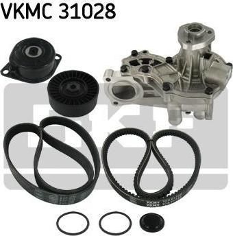 SKF VKMC 31028 водяной насос + комплект ручейковых ремней на VW PASSAT Variant (3A5, 35I)