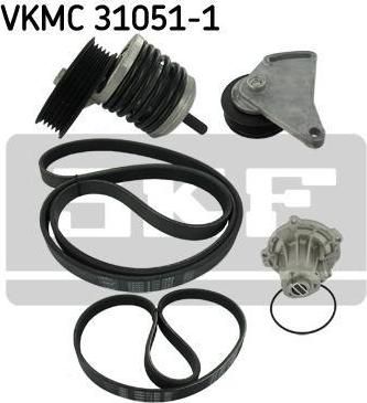 SKF VKMC 31051-1 водяной насос + комплект ручейковых ремней на AUDI A6 Avant (4B5, C5)