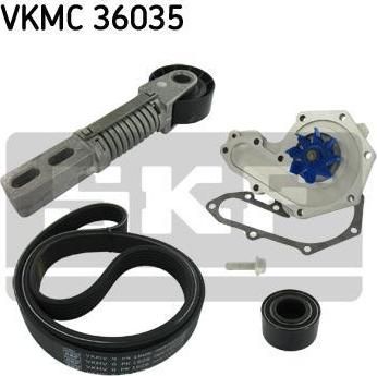 SKF VKMC 36035 водяной насос + комплект ручейковых ремней на RENAULT SCЙNIC I (JA0/1_)