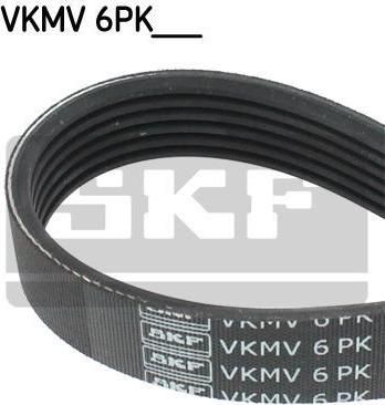 SKF VKMV6PK1750 Ремень поликлиновой PSA Berlingo 1.9D/2.0HDI 98-. VAG Fabia 1.0/1.4 00-. VOLVO S40 1.6/1.8/1.9/2.0 95-03 (6PK1750)