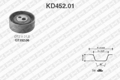 SNR KD452.01 комплект ремня грм на FORD ESCORT III (GAA)