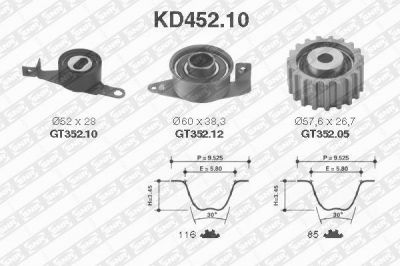 SNR KD452.10 комплект ремня грм на FORD ESCORT VII седан (GAL, AFL)