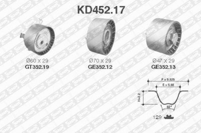 SNR KD452.17 комплект ремня грм на FORD MONDEO II (BAP)