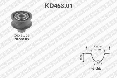 SNR KD453.01 комплект ремня грм на OPEL VECTRA A (86_, 87_)