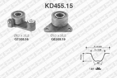 SNR KD455.15 комплект ремня грм на VOLVO V70 I (LV)