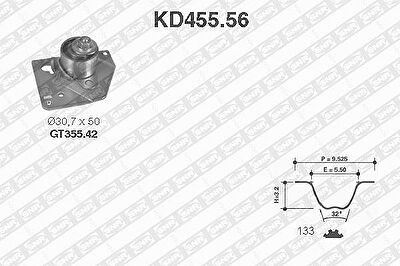SNR KD455.56 комплект ремня грм на RENAULT LAGUNA II (BG0/1_)