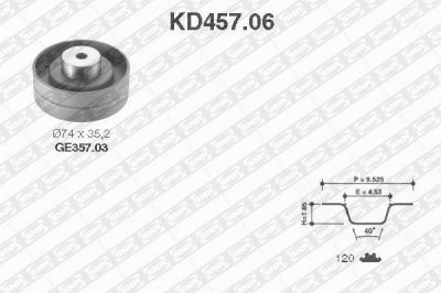 SNR KD457.06 комплект ремня грм на AUDI 90 (81, 85, B2)
