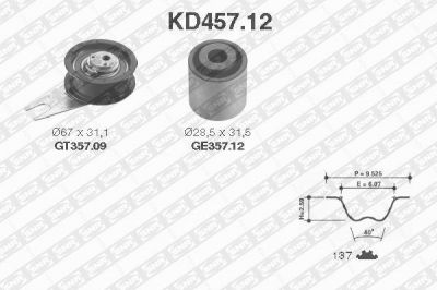 SNR KD457.12 комплект ремня грм на VW PASSAT Variant (3A5, 35I)