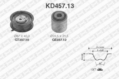 SNR KD457.13 комплект ремня грм на VW PASSAT Variant (3A5, 35I)