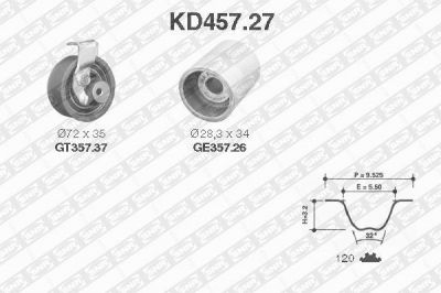 SNR KD457.27 комплект ремня грм на VW PASSAT Variant (3B6)