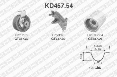 SNR KD457.54 комплект ремня грм на VW PASSAT Variant (3B6)