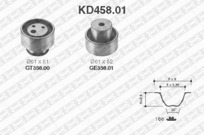 SNR KD458.01 комплект ремня грм на FIAT ELBA (146_)