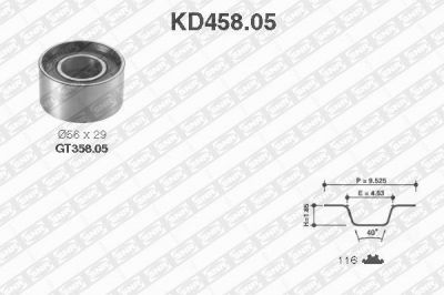 SNR KD458.05 комплект ремня грм на FIAT UNO (146A/E)