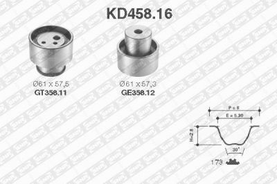 SNR KD458.16 комплект ремня грм на FIAT TEMPRA S.W. (159)
