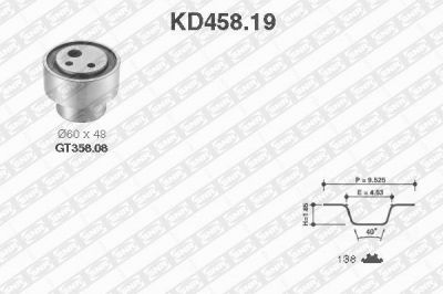 SNR KD458.19 комплект ремня грм на FIAT RITMO II (138A)
