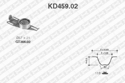 SNR KD459.02 комплект ремня грм на PEUGEOT 309 II (3C, 3A)