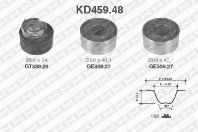 SNR KD45948 Ремень ГРМ [195 зуб.] + 3 ролика