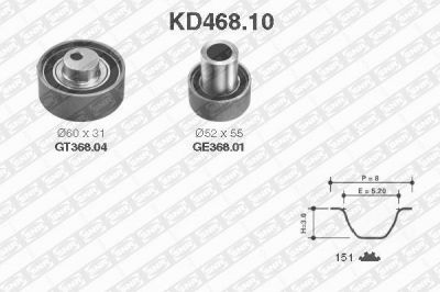 SNR KD468.10 комплект ремня грм на NISSAN SUNNY II купе (B12)